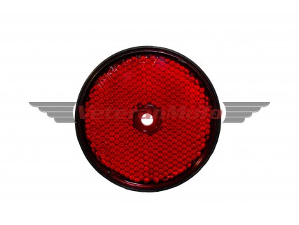 Odrazka kulatá červená 60mm s otvorem