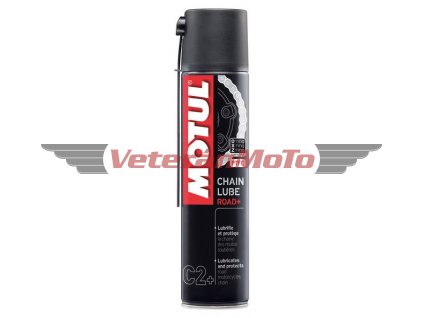 Nelepivé, bezbarvé mazivo ve spreji MOTUL Chain Lube Road Plus je speciálně vyrobené pro mazání a ošetření všech typů řetězů, objem 400 ml