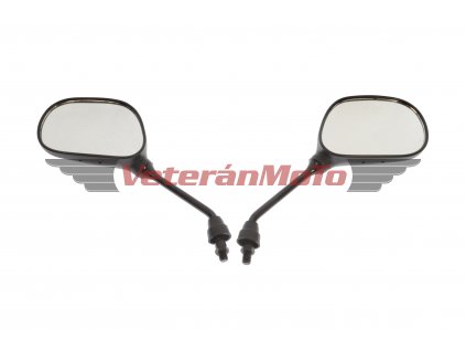 Zrcátka na řídítka oválná M10 sada - plastová