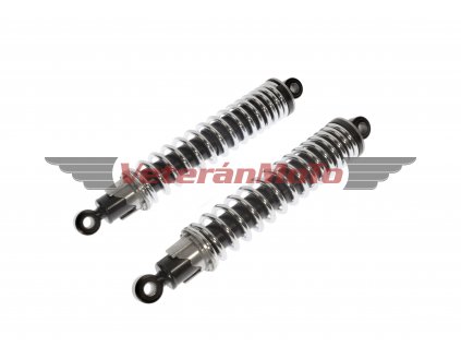 Zadní tlumiče / teleskopy hydraulické / olejové chrom - sada JAWA 350/638, 639, 640, ČZ - rozteč ok 320mm, průměr oka 12mm "CZ"