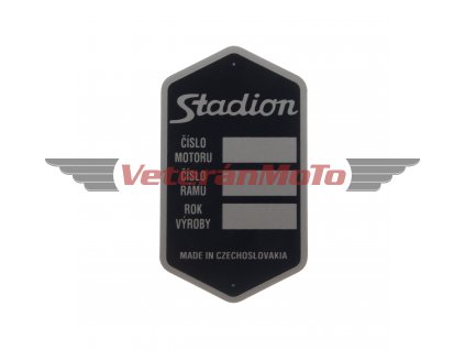 Štítek výrobní - rámu - tištěný - černý STADION