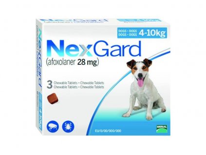 NexGard M ( 4 10 kg ) 28 mg žuvacie tablety 3 x 1 tbl.