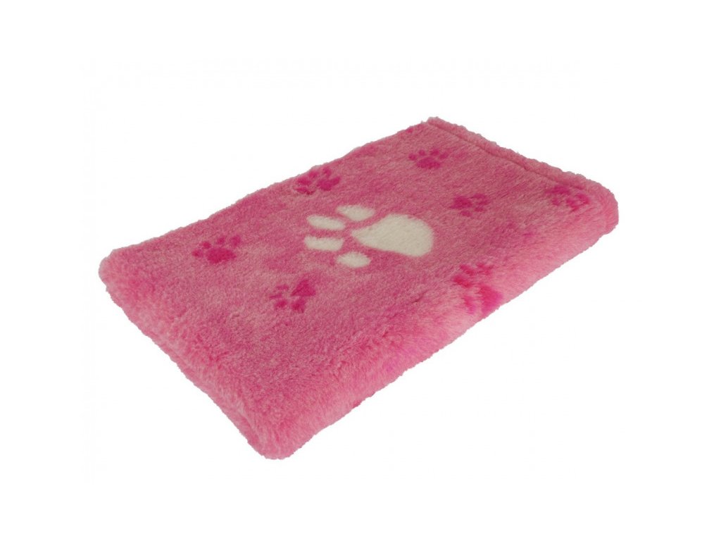Pelíšek pro psy VetBedding Premium - výška 30 mm (růžová – růžové malé a krémové velké tlapky)