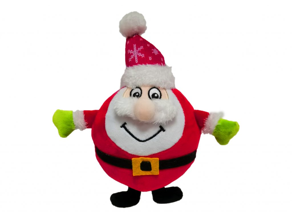 Plyšová vánoční hračka pro psy Chuckle City - pískací Santa 15,5 cm