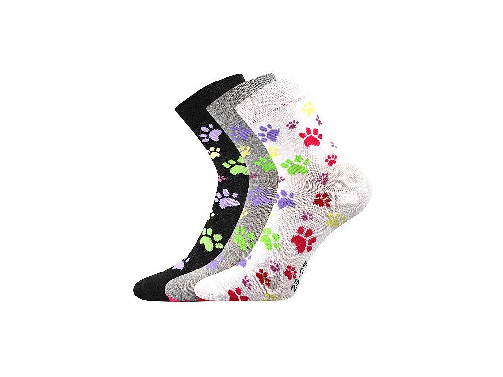 Ponožky Xantipa tlapky Mix B dámské (set 3 párů)