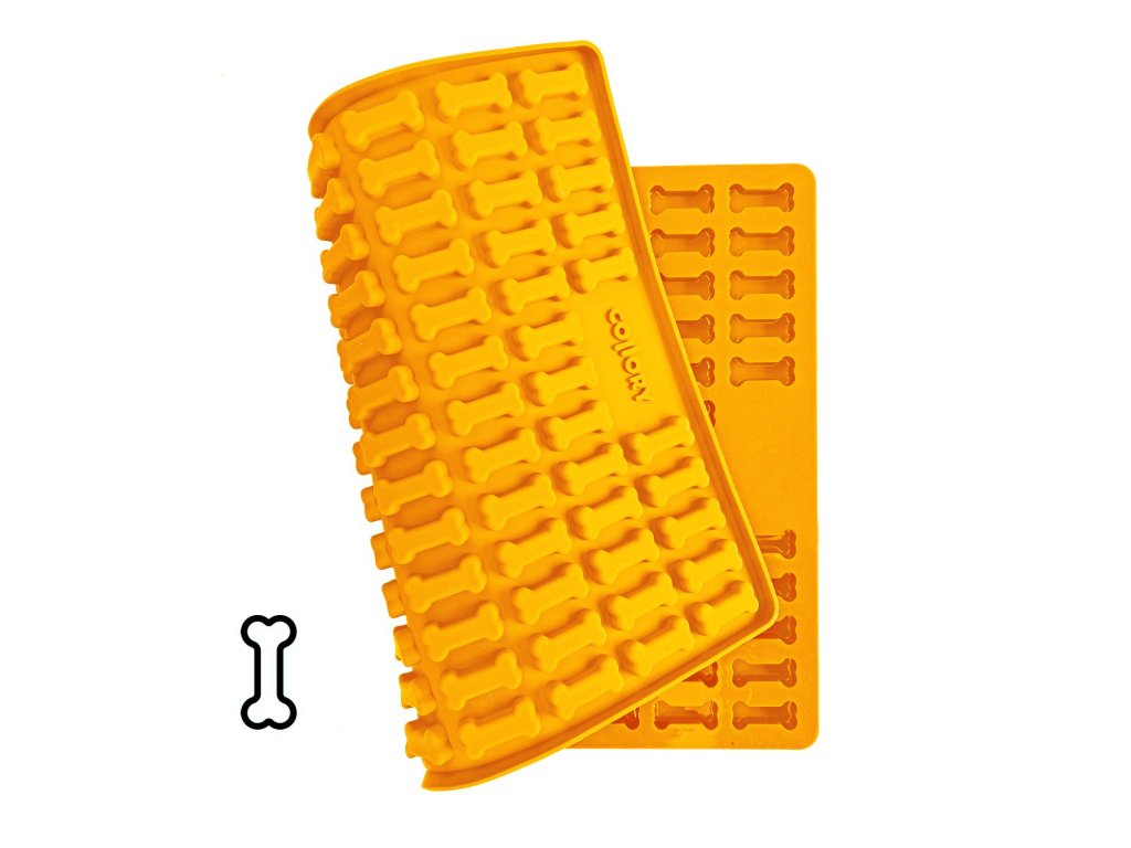 Silikonová pečící formička na pamlsky COLLORY kostičky 3,2 x 1,5 cm – oranžová