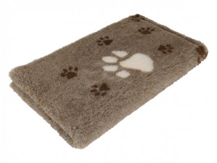 Pelíšek pro psy VetBedding Premium - výška 30 mm (hnědá – hnědé malé a krémové velké tlapky) (Velikost 160 x 100 cm)