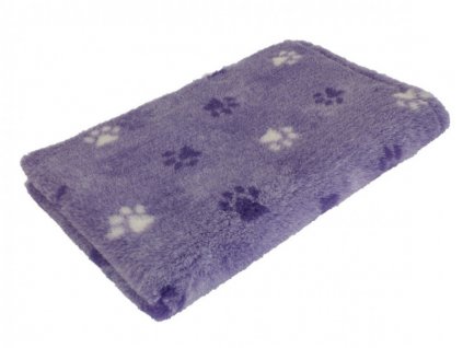 Pelíšek pro psy VetBedding Premium - výška 30 mm (světle fialová – fialové a bílé tlapky) (Velikost 160 x 100 cm)