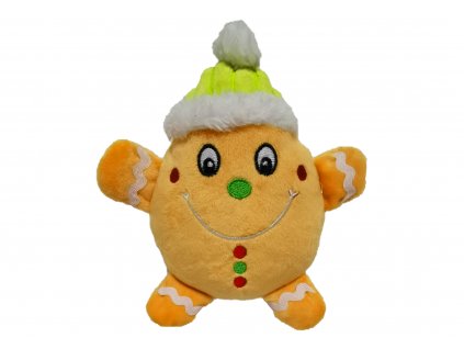 Plyšová vánoční hračka pro psy Chuckle City - veselý perníček 16 cm