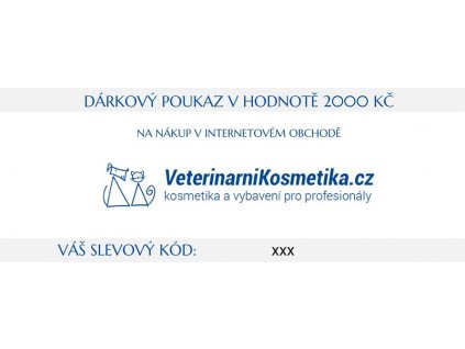 Dárkový poukaz na nákup v hodnotě 2000 Kč (dopravu zvolte OSOBNÍ ODBĚR - PRODEJNÍ SKLAD VE SVĚTICÍCH - poukaz zašleme emailem)