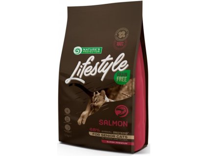 Granule pro kočky Nature's Protection LifeStyle GF Senior Salmon