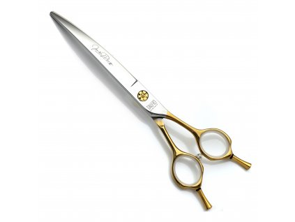Nůžky TPL Janita Plunge line 17 cm (6.5") zahnuté - zlaté kroužky