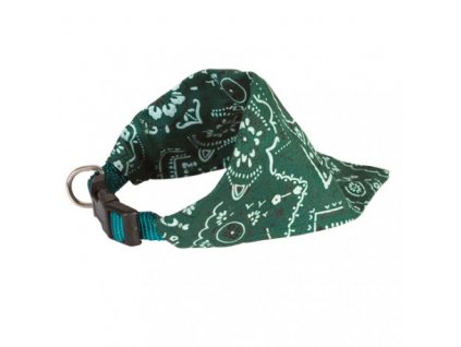 Obojek pro psy se šátkem zelený BANDANA (Velikost 10 mm x 22-37 cm)