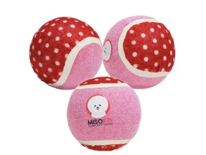 ANHMSK70136 1 hracka pro psy misoko tenisove micky 3 ks 75 cm ruzove