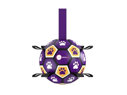 KINMSK70106 1 hracka pro psy misoko nafukovaci mic tvar fotbaloveho mice fialova 15 cm