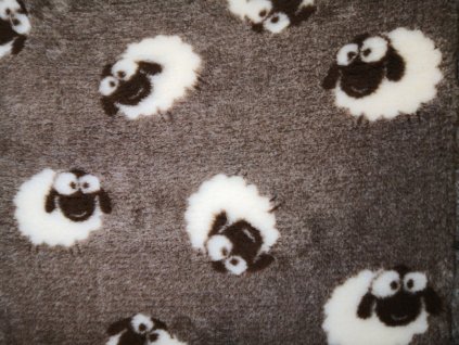 Pelíšek pro psy VetBedding Premium - výška 30 mm (ovečky - hnědá) (Barva ovečky - hnědá, Velikost 160 x 100 cm)