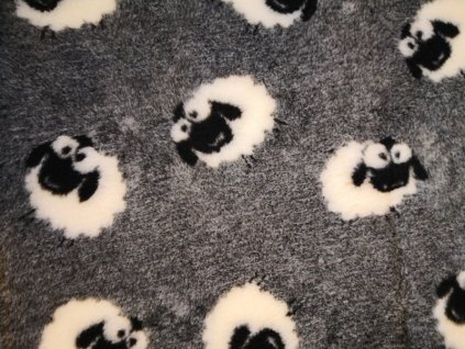 Pelíšek pro psy VetBedding Premium - výška 30 mm (ovečky - šedá) (Barva ovečky - šedá, Velikost 160 x 100 cm)