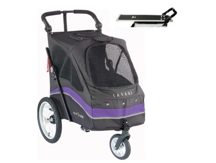 702GTWBPR 1 kocarek pro psy petstro aventura safari do 30 kg (fialovo cerna) vc stolku
