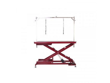 Střihací elektrický stůl Phoenix Callisto BURGUNDY 125 x 65 x 21-95 cm - použito na soutěži GrooMasters