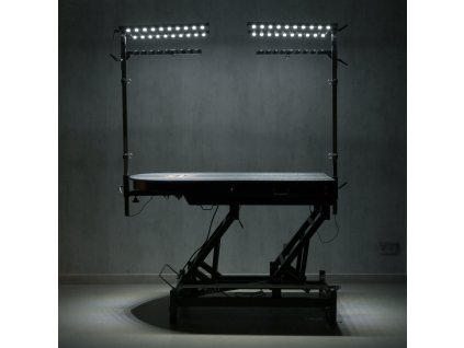 12GRX059 6 elektricky stul groom x jumbo plus salon table l1345 x w65 x h54 1075 cm (pouzity na soutezi groomania) + vcetne pridavne rampy na svetla 12grx025