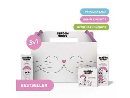 1047BARD 1 shrooms box cats balzam na tlapky 50 ml + pece o usi 30 ml + svezi dech 30 ml