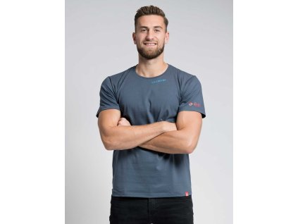 AGEN Pánské tričko s potiskem Via Czechia šedé L