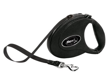 Flexi Voditko Leather M pasek 5m cerna kuze 1010202511483778779