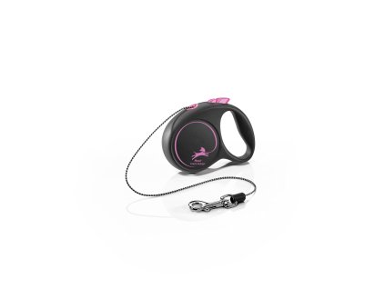 FLEXI Voditko Black Design XS lanko 3m cerno ruzove 2207202516422449397