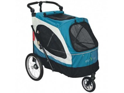 Kočárek pro psy PetStro AVENTURA XL - SKYLINE do 45 kg (modro-šedá)