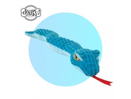 Plyšová pískací hračka pro psy modrý had 52 cm