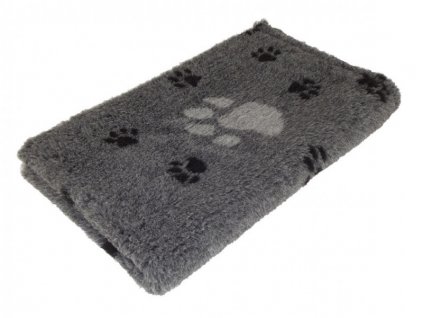 Pelíšek pro psy VetBedding Premium - výška 30 mm (tmavě šedá – černé malé a šedé velké tlapky)