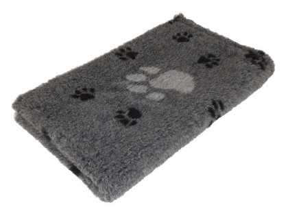 Pelíšek pro psy VetBedding Premium - výška 30 mm (tmavě šedá – černé malé a šedé velké tlapky) (Velikost 160 x 100 cm)