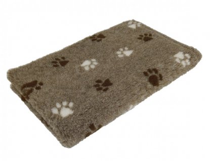 Pelíšek pro psy VetBedding Premium - výška 30 mm (hnědá – tmavě hnědé a krémové tlapky) (Velikost 160 x 100 cm)