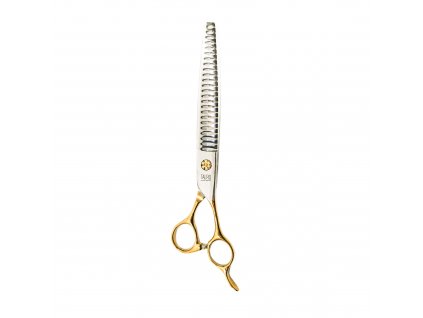 Nůžky TPL Janita Plunge line 7,5" (19 cm) modelovací 24 zubů - zlaté kroužky