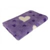 Pelíšek pro psy VetBedding Premium - výška 30 mm (fialová – fialové malé a bílé velké srdce)
