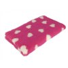 Pelíšek pro psy VetBedding Premium - výška 30 mm (růžová – bílá srdíčka)