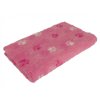Pelíšek pro psy VetBedding Premium - výška 30 mm (růžová – bílé a růžové tlapky)