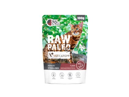raw paleo adult sterilised cat tuna 100g mokra karma dla kotow doroslych i sterylizowanych tunczyk