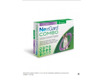 NexGard Combo roztok 3 x 0,3 ml na vonkajšiu aplikáciu na kožu pre mačky < 2,5 kg