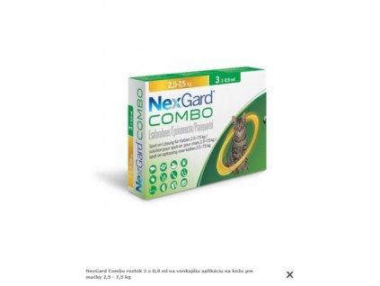 NexGard Combo roztok 3 x 0,9 ml na vonkajšiu aplikáciu na kožu pre mačky 2,5 - 7,5 kg