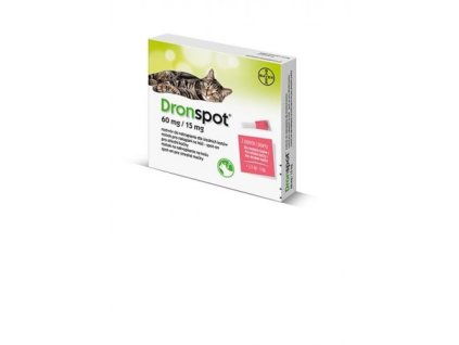 Dronspot 60 mg/15 mg spot on pre stredné mačky sol. 2 x 0,7 ml