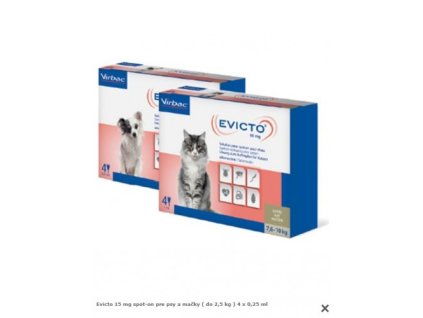 Evicto 15 mg spot-on pre psy a mačky ( do 2,5 kg ) 4 x 0,25 ml