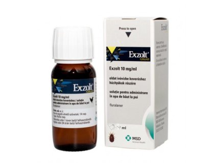 Exzolt 10mg/ml roztok pre podanie v pitnej vode pre kurčatá, 4 ml