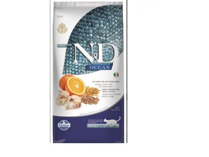 Farmina N&D cat OCEAN adult codfish,spelt,oats&orange 5 kg