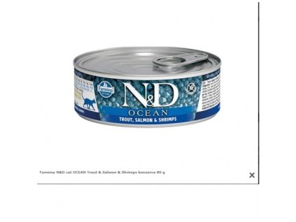 Farmina N&D cat OCEAN Trout & Salmon & Shrimps konzerva 80 g