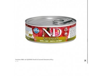 Farmina N&D cat QUINOA Duck & Coconut konzerva 80 g