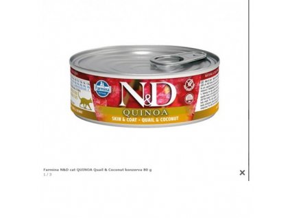 Farmina N&D cat QUINOA Quail & Coconut konzerva 80 g