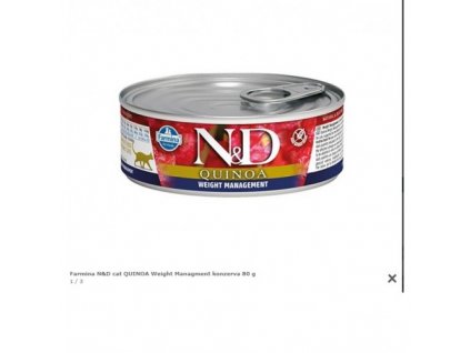 Farmina N&D cat QUINOA Weight Managment konzerva 80 g