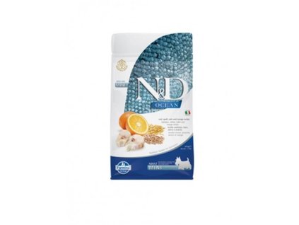 Farmina N&D dog OCEAN adult mini codfish, spelt, oats&orange 7 kg