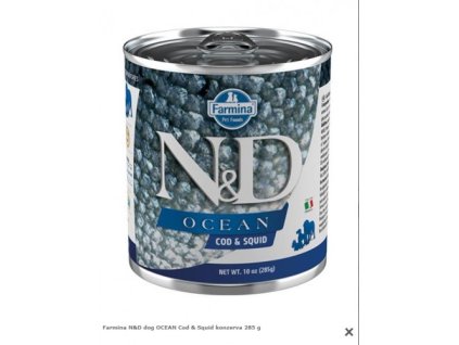 Farmina N&D dog OCEAN Cod & Squid konzerva 285 g